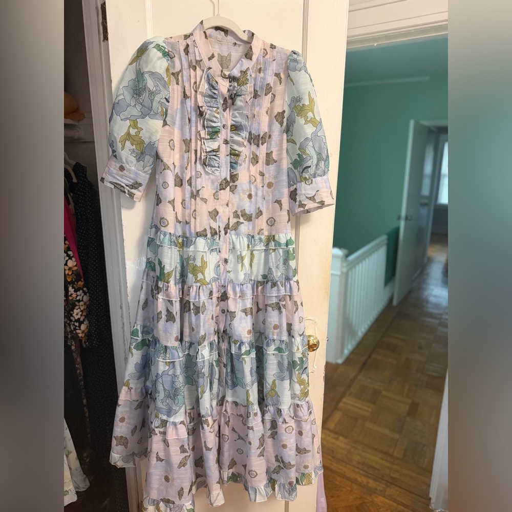 Floral Ruffle Maxi Dress - Multicolor - Picture 4 of 5